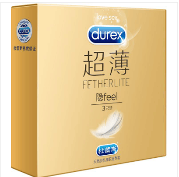 杜蕾斯天然胶乳橡胶避孕套（超薄隐feel   3只/盒