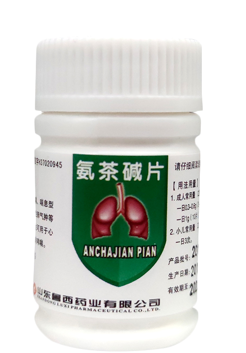 氨茶碱片       0.1g*100片/瓶