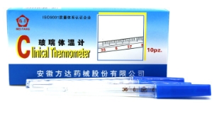 玻璃体温计   三角型棒式
